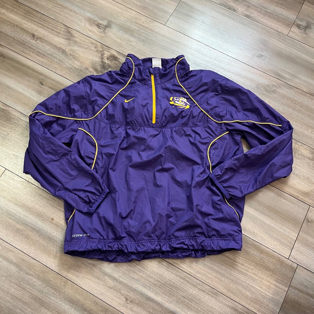 Nike LSU Tigers Storm-Fit Quarter Zip Windbreaker Purple Large